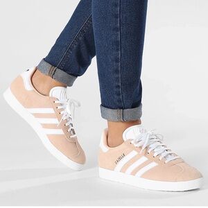adidas Gazelle Suede Sneakers in Beige & White W 10/ M 8.5
